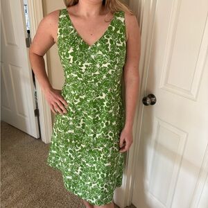 Boden Green Floral V-Neck Maxi Dress